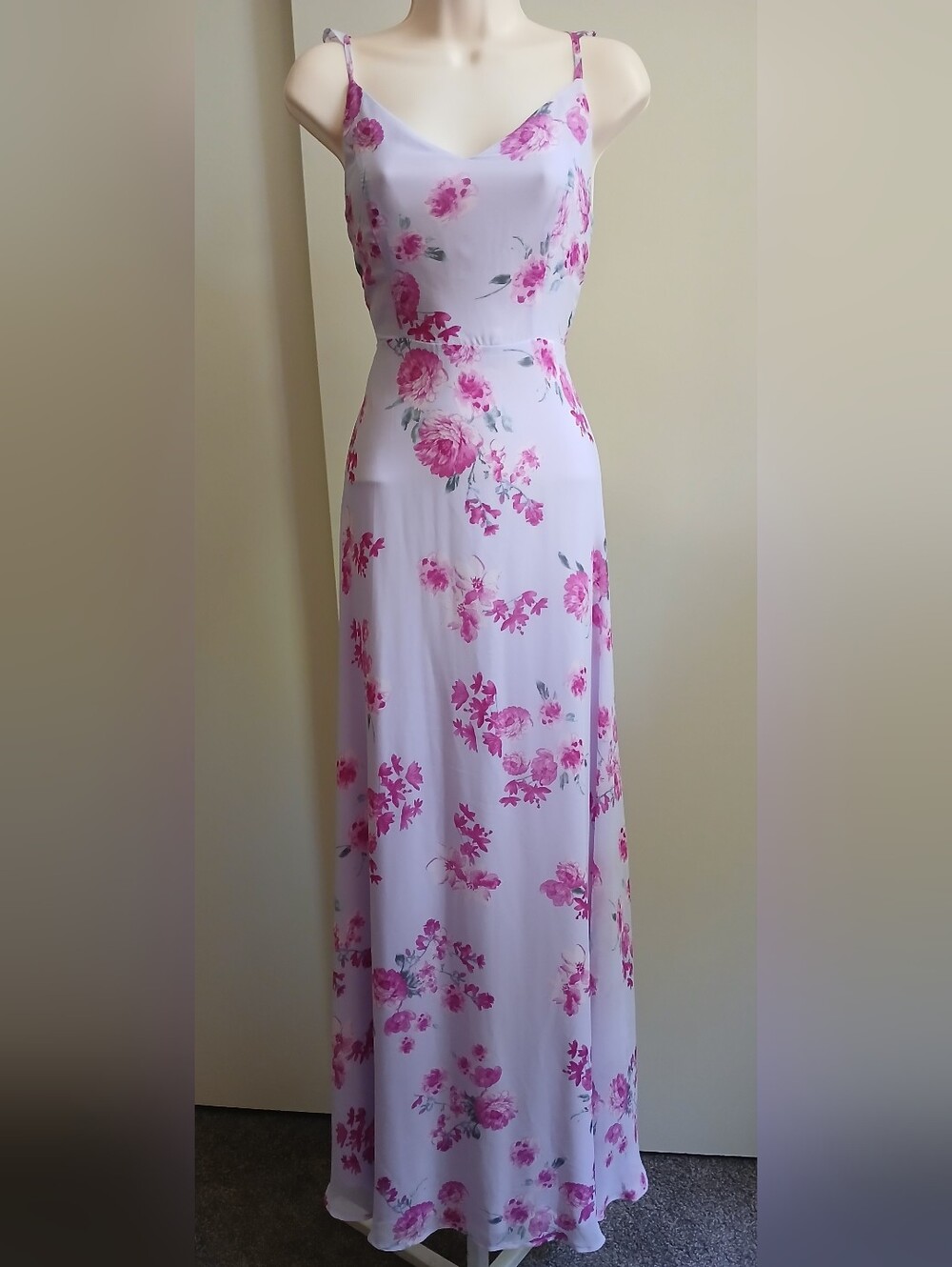 : Lulus Meteoric Rise Lavender Floral Print Maxi Dress - Size M